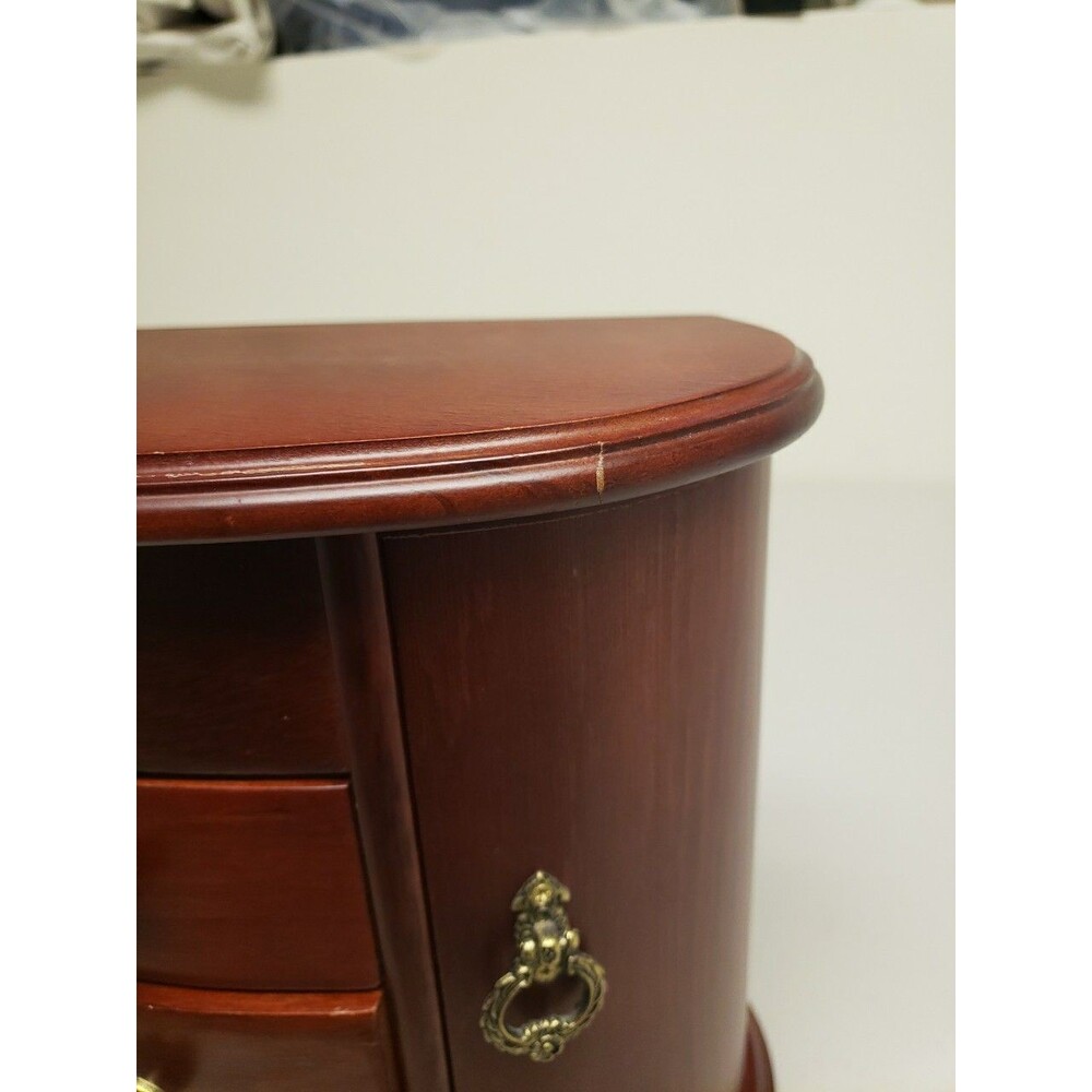 Vintage Mele & Co Wood Jewelry Box Mahogany Double Sided Drawers 9"Hx10L wMirror - Picture 10 of 16
